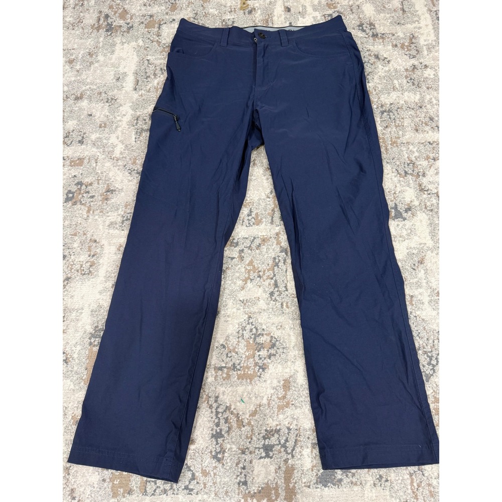 Orvis Mens Navy Blue Tech Performance Hiking Travel Pants 34x30 Water Repellent